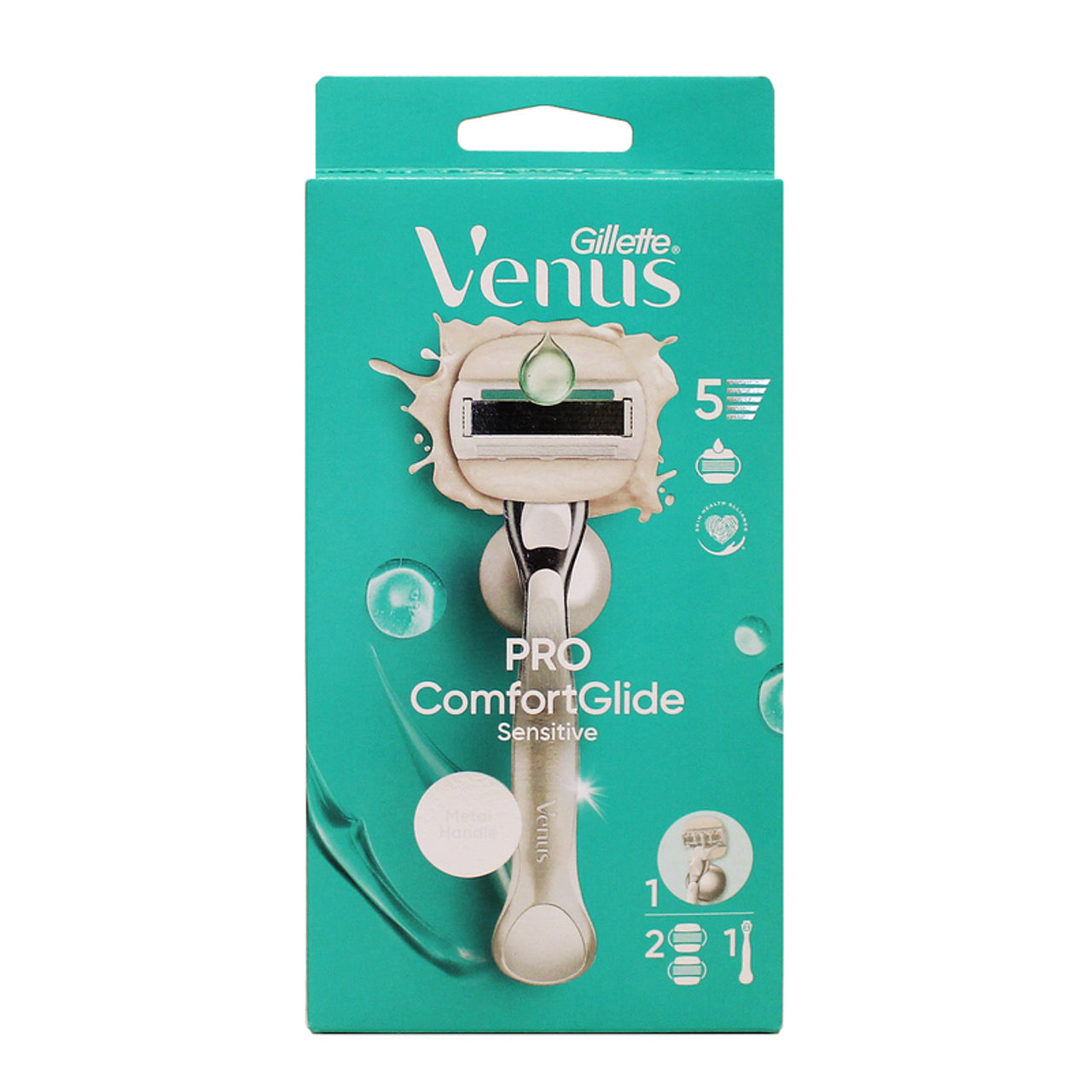 GILLETTE VENUS PRO COMFORT GLIDE SENSITIVE RASOIO + 2 RICARICHE