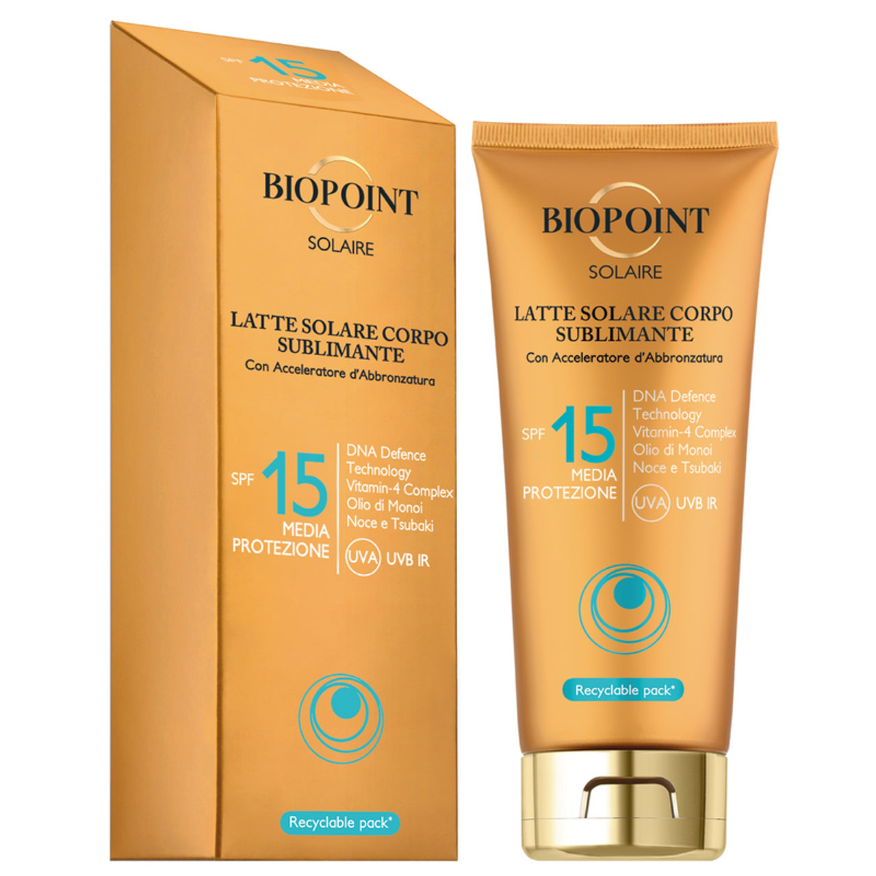 BIOPOINT SOLAIRE LATTE SOLARE CORPO SUBLIMANTE SPF15 200ml