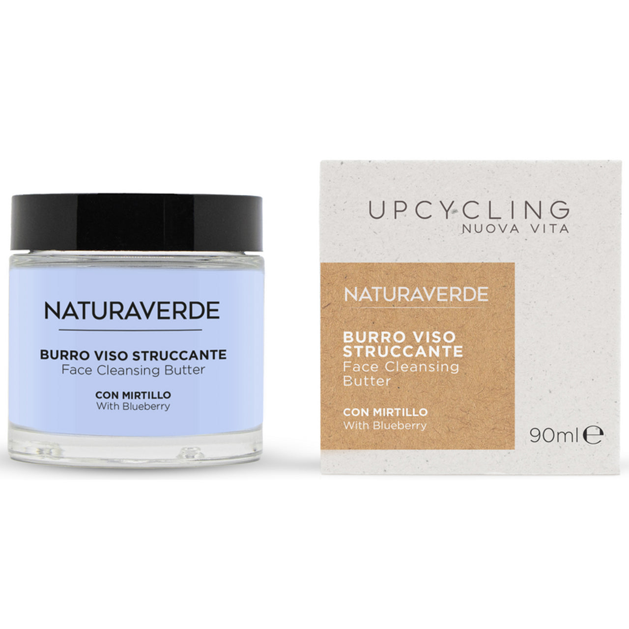 NATURAVERDE UPCYCLING BURRO VISO STRUCCANTE CON MIRTILLO 90ml