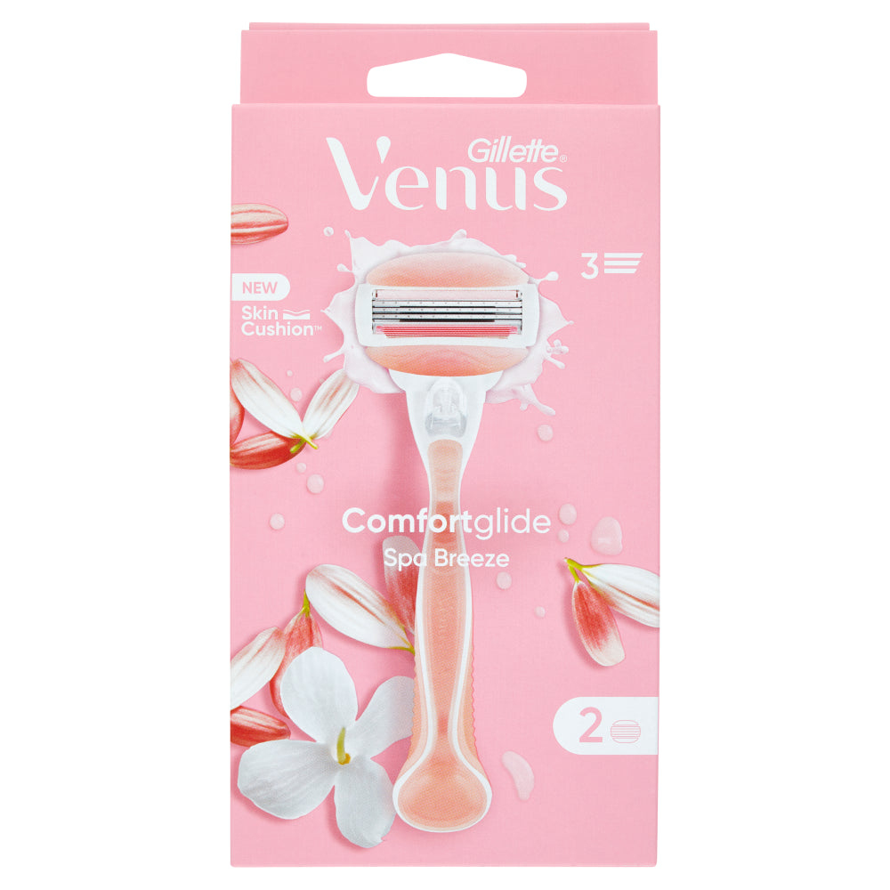 GILLETTE VENUS COMFORT GLIDE SPA BREEZE RASOIO + 2 RICARICHE