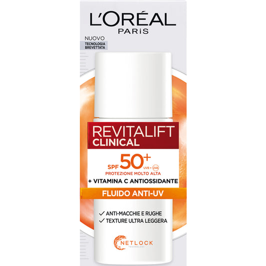 L'OREAL REVITALIFT CLINICAL Fluido Anti-UV SPF50+ Protezione molto alta 50ml