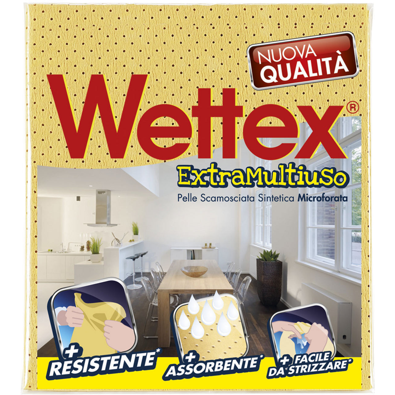 WETTEX EXTRA MULTIUSO PANNO PELLE MICROFORATO 35X40cm