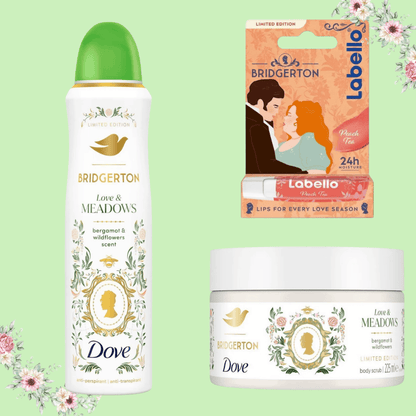DOVE BRIDGERTON DEO SPRAY 150ml + SCRUB 225ml + LABELLO