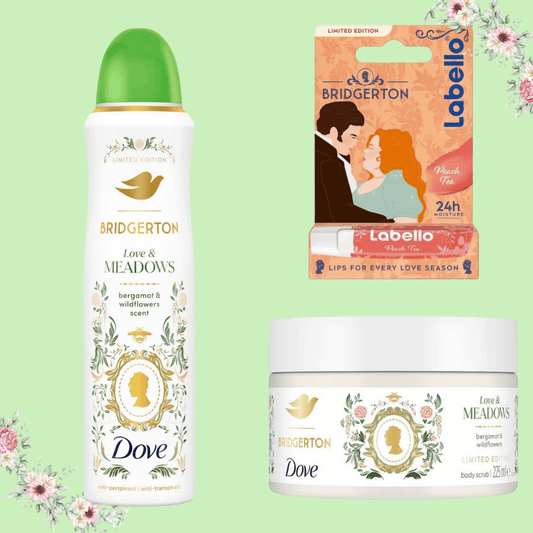 DOVE BRIDGERTON DEO SPRAY 150ml + SCRUB 225ml + LABELLO