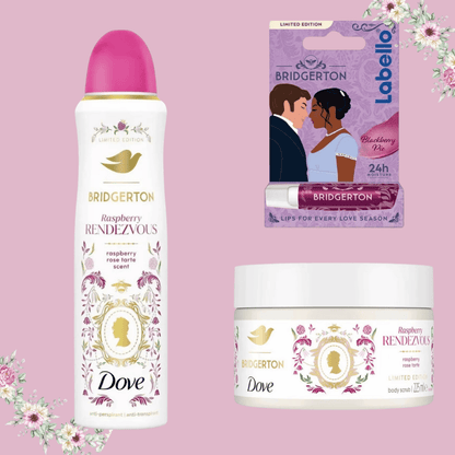 DOVE BRIDGERTON DEO SPRAY 150ml + SCRUB 225ml + LABELLO