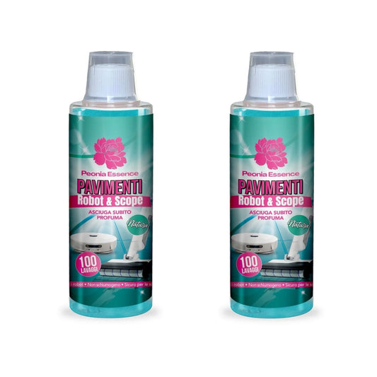 KIT 2 PEZZI PEONIA ESSENCE PAVIMENTI ROBOT & SCOPE 500ml 100 LAVAGGI