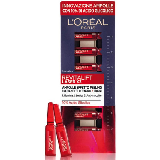 L'OREAL REVITALIFT LASER X3 AMPOLLE EFFETTO PEELING 7pezzi